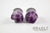 7/8" (22mm) Druzy Rough Amethyst Double Flare Plugs