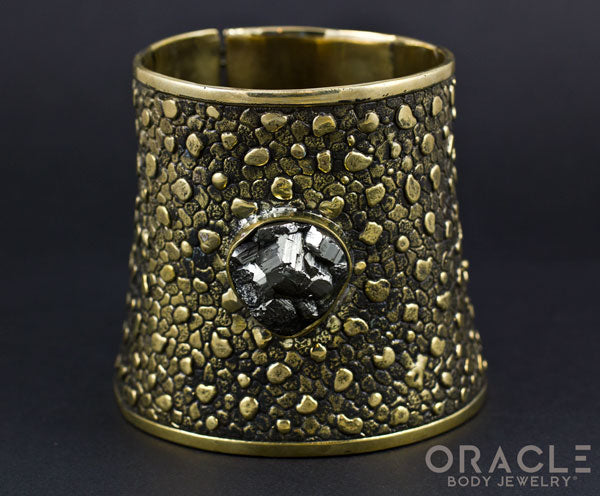 Ruler Cuff Bracelet with Pyrite