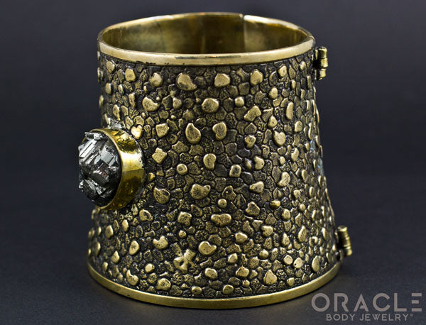 Ruler Cuff Bracelet with Pyrite