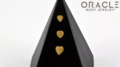 14k Millgrain Heart Threadless Rose Gold End