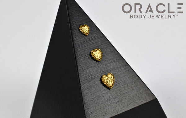 14k Millgrain Heart Threadless Rose Gold End