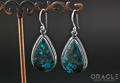 Sterling Silver Chrysocolla Earrings