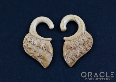 4g (5mm) Fossilized Mammoth Ivory Winged Hanging Shapes