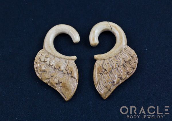 4g (5mm) Fossilized Mammoth Ivory Winged Hanging Shapes