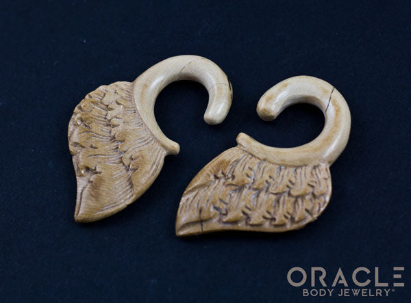 4g (5mm) Fossilized Mammoth Ivory Winged Hanging Shapes