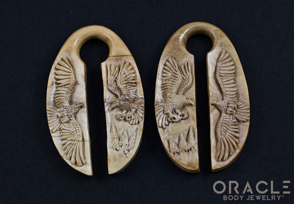 11/16" (17mm) Fossilized Mammoth Ivory Eagle Weights