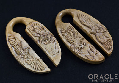 11/16" (17mm) Fossilized Mammoth Ivory Eagle Weights