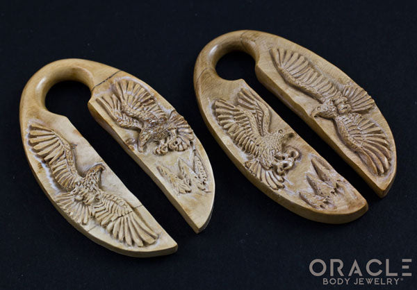 11/16" (17mm) Fossilized Mammoth Ivory Eagle Weights