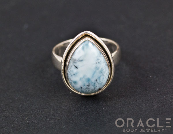 Sterling Silver Larimar Ring Size 6.5