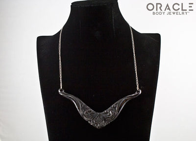 Horn Necklace with Steel Chain