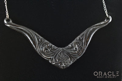Horn Necklace with Steel Chain