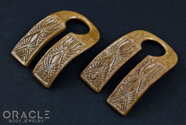 5/8" (16mm) Fossilized Mammoth Ivory Wing Split Weights