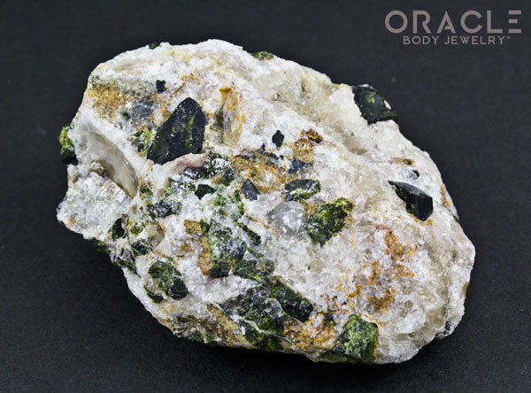 Epidote Crystals on Quartz Specimen