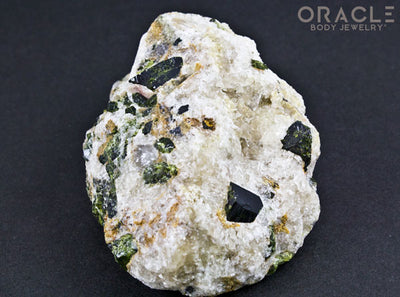 Epidote Crystals on Quartz Specimen