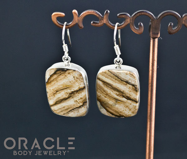 Sterling Silver Picture Jasper Standard Earring