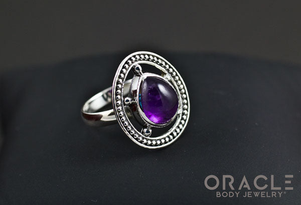 Sterling Silver ring with Amethyst Size 7