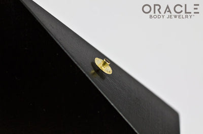 14k Hammered Disk with Smoky Quartz Threadless Gold End