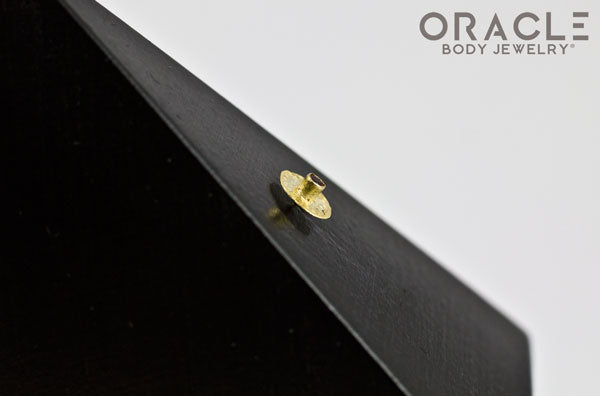 14k Hammered Disk with Smoky Quartz Threadless Gold End