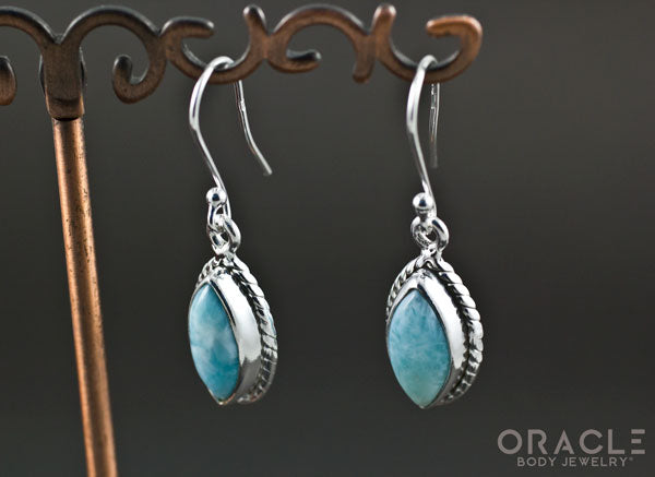 Sterling Silver Larimar Earrings