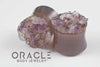 3/4" (19mm) Druzy Rough Amethyst Double Flare Plugs