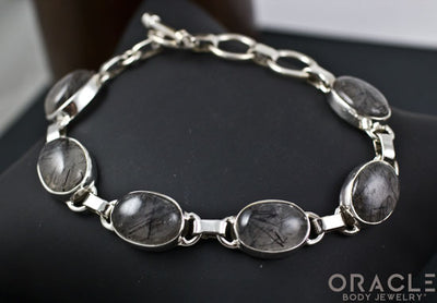 Sterling Silver Tourmalated Quartz Bracelet