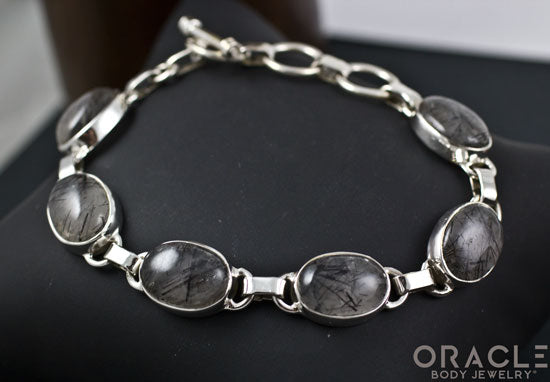 Sterling Silver Tourmalated Quartz Bracelet