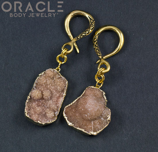 Crossover With Gold Plated Druzy Agate