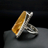 Sterling Silver Copal Amber Ring Size 5
