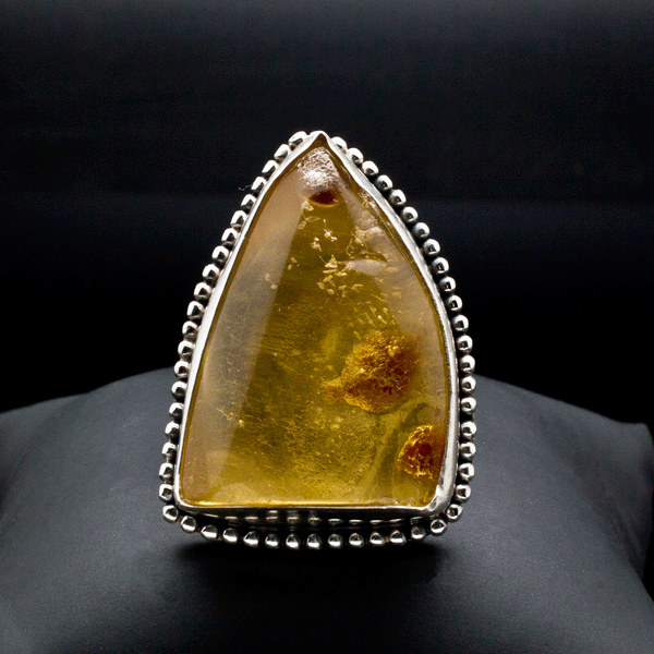 Sterling Silver Copal Amber Ring Size 9