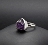 Sterling Silver Raw Amethyst Ring Size 7