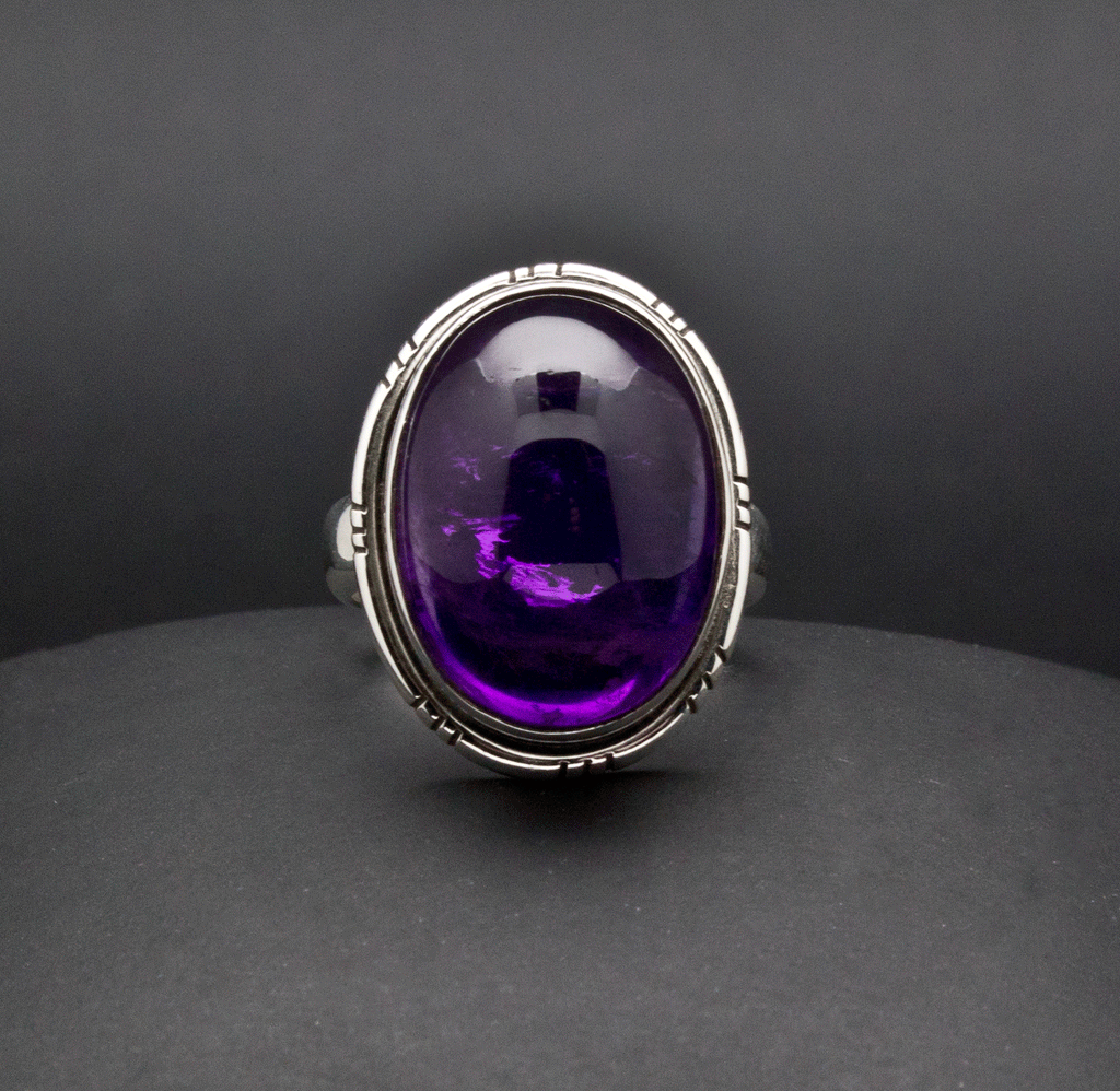 Sterling Silver Amethyst Ring Size 5