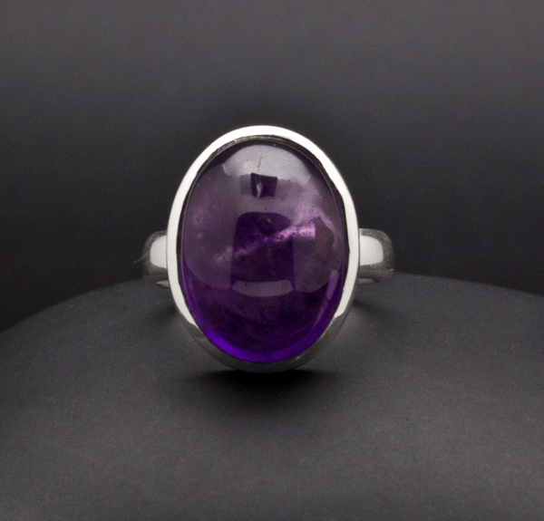 Sterling Silver Amethyst Ring Size 7