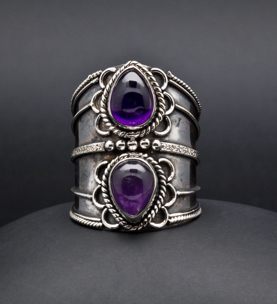 Sterling Silver Amethyst Ring Size 9.5
