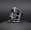 Sterling Silver Amethyst Ring Size 9.5