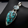 Sterling Silver Azurite and Blue Topaz Pendant
