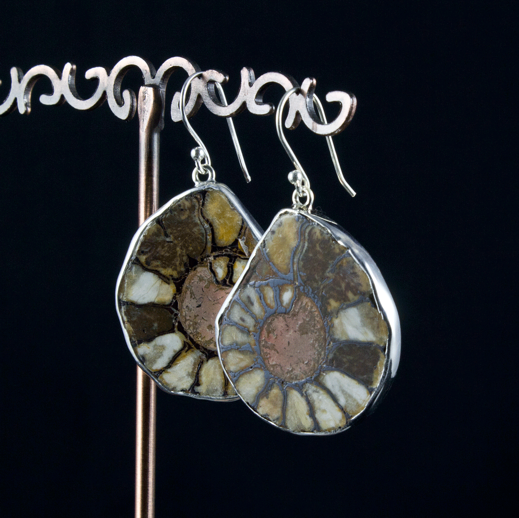 Sterling Silver Ammonite Earrings