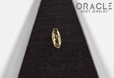 14k Channel Set Black Diamond Threadless Gold End