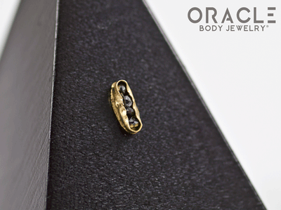 14k Channel Set Black Diamond Threadless Gold End