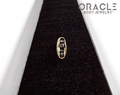 14k Channel Set Black Diamond Threadless Gold End
