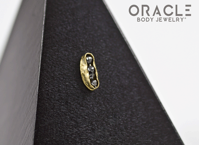 14k Channel Set Black Diamond Threadless Gold End