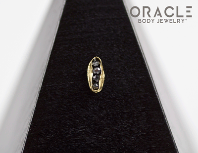 14k Channel Set Black Diamond Threadless Gold End