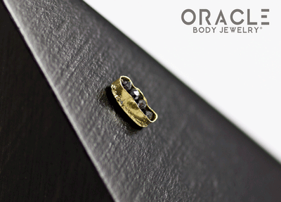14k Channel Set Black Diamond Threadless Gold End