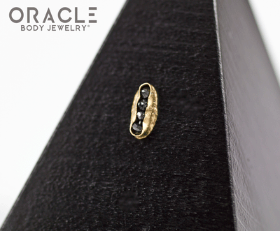 14k Channel Set Black Diamond Threadless Gold End