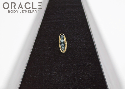 14k Channel Set Blue Diamond Threadless Gold End