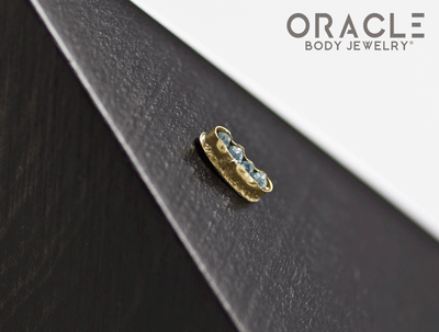14k Channel Set Blue Diamond Threadless Gold End