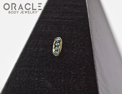14k Channel Set Blue Diamond Threadless Gold End