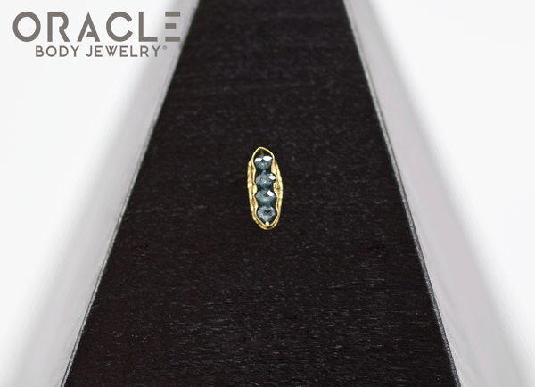 14k Channel Set Blue Diamond Threadless Gold End