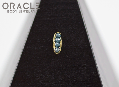 14k Channel Set Blue Diamond Threadless Gold End