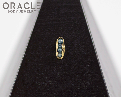 14k Channel Set Blue Diamond Threadless Gold End
