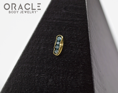 14k Channel Set Blue Diamond Threadless Gold End